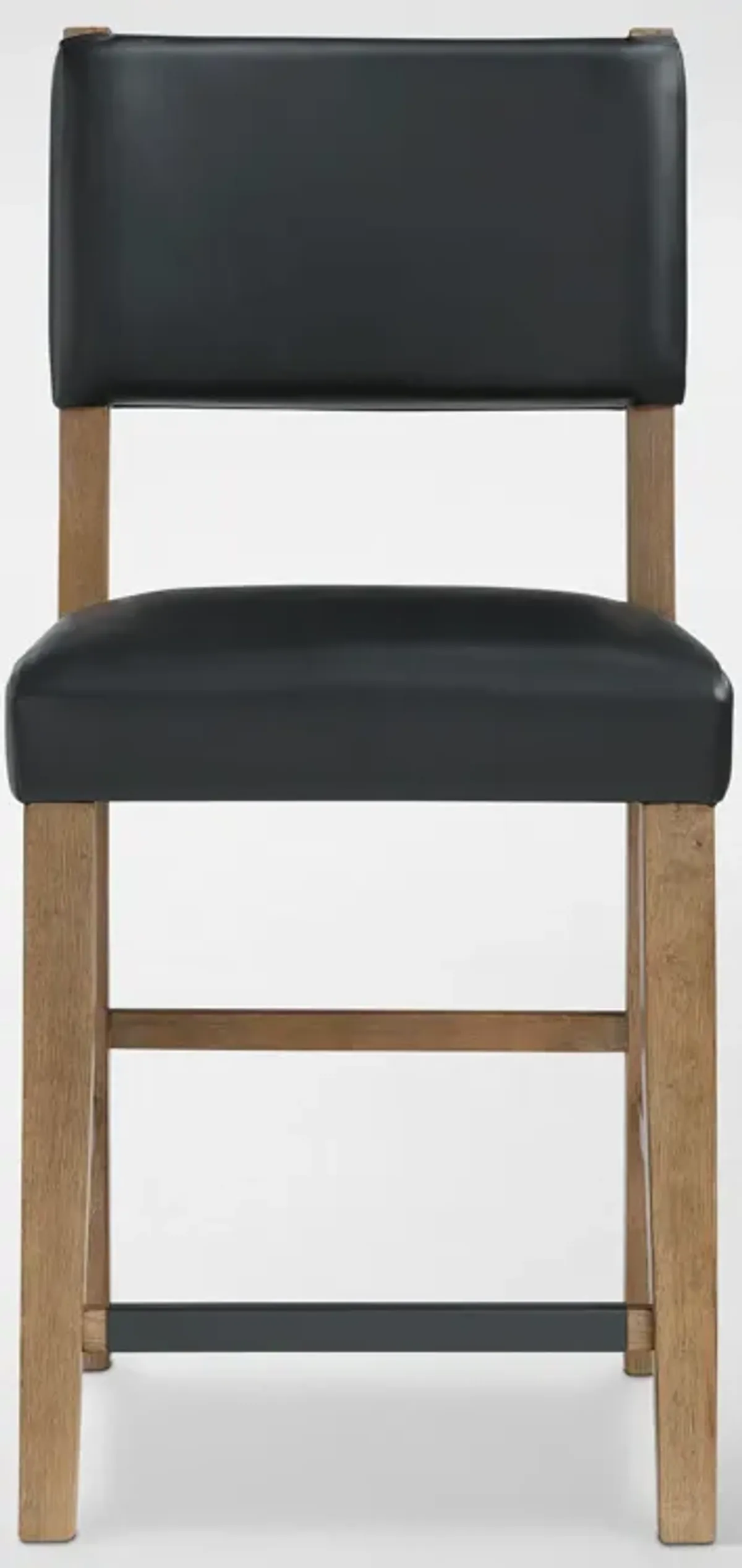 Auburn Counter-Height Dining Table and 4 Upholstered Stools - Black/Natural Legs