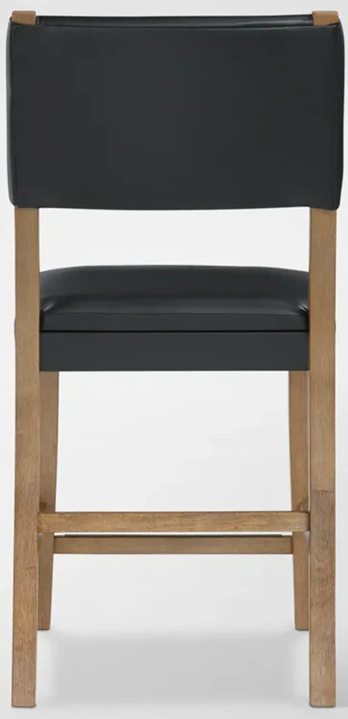 Auburn Counter-Height Dining Table and 4 Upholstered Stools - Black/Natural Legs