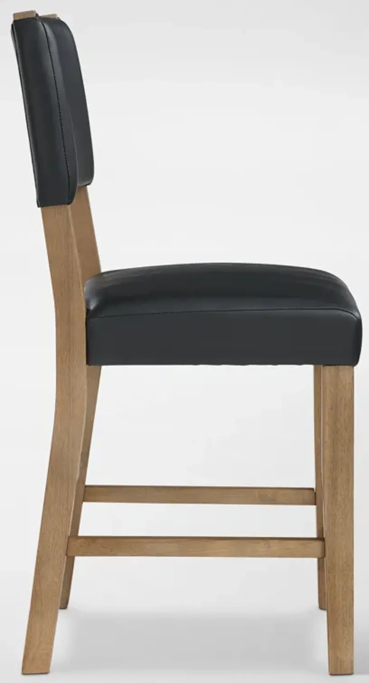 Auburn Counter-Height Dining Table and 4 Upholstered Stools - Black/Natural Legs