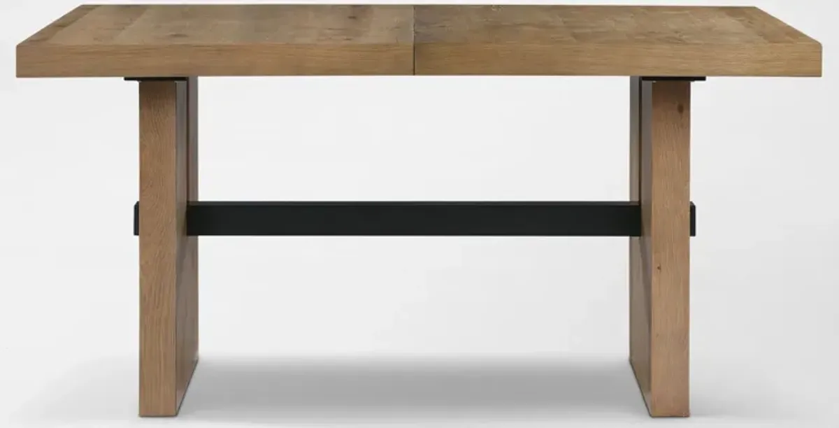 Auburn Counter-Height Dining Table and 6 Spindle-Back Stools - White/Natural Legs