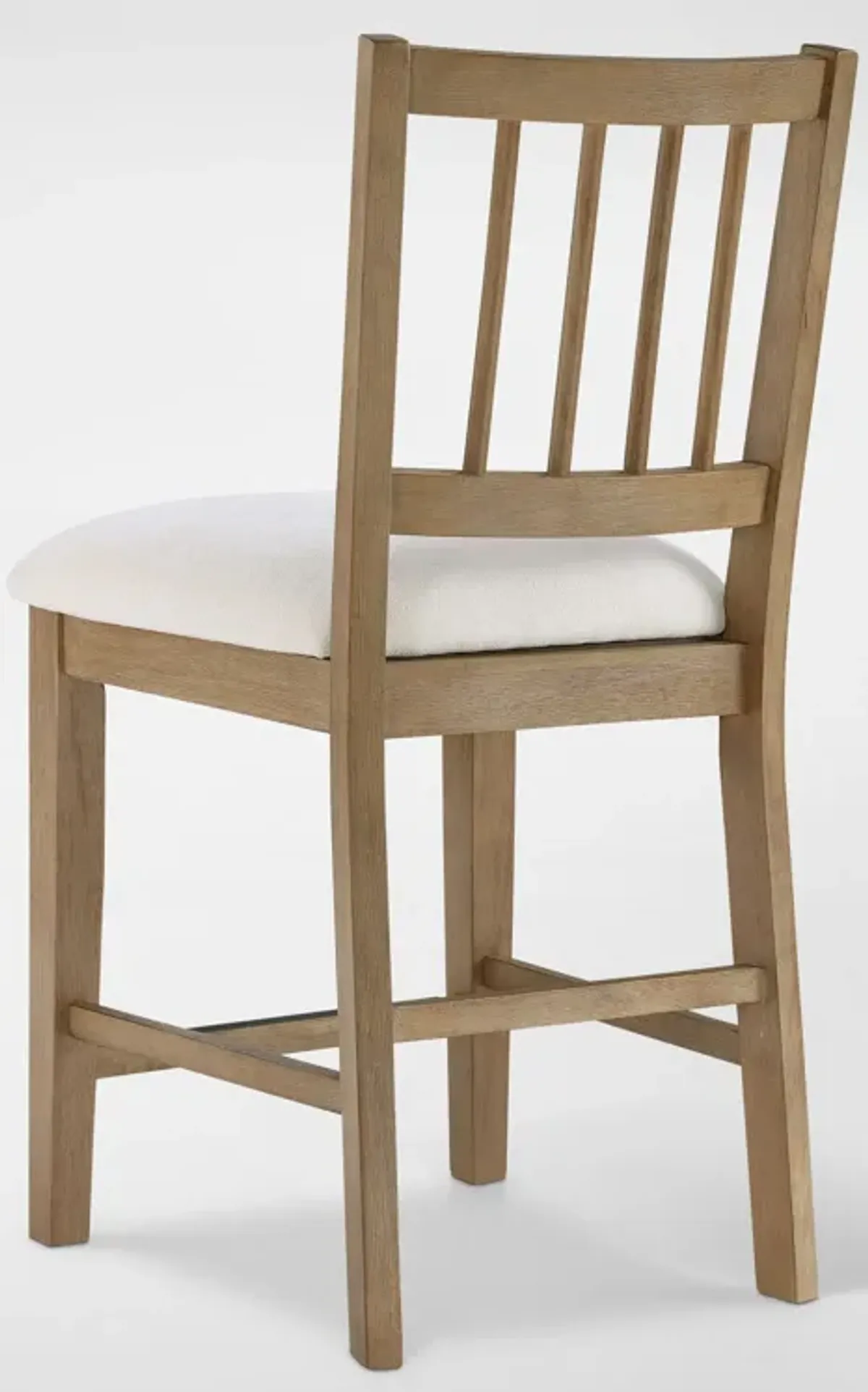 Auburn Counter-Height Dining Table and 6 Spindle-Back Stools - White/Natural Legs