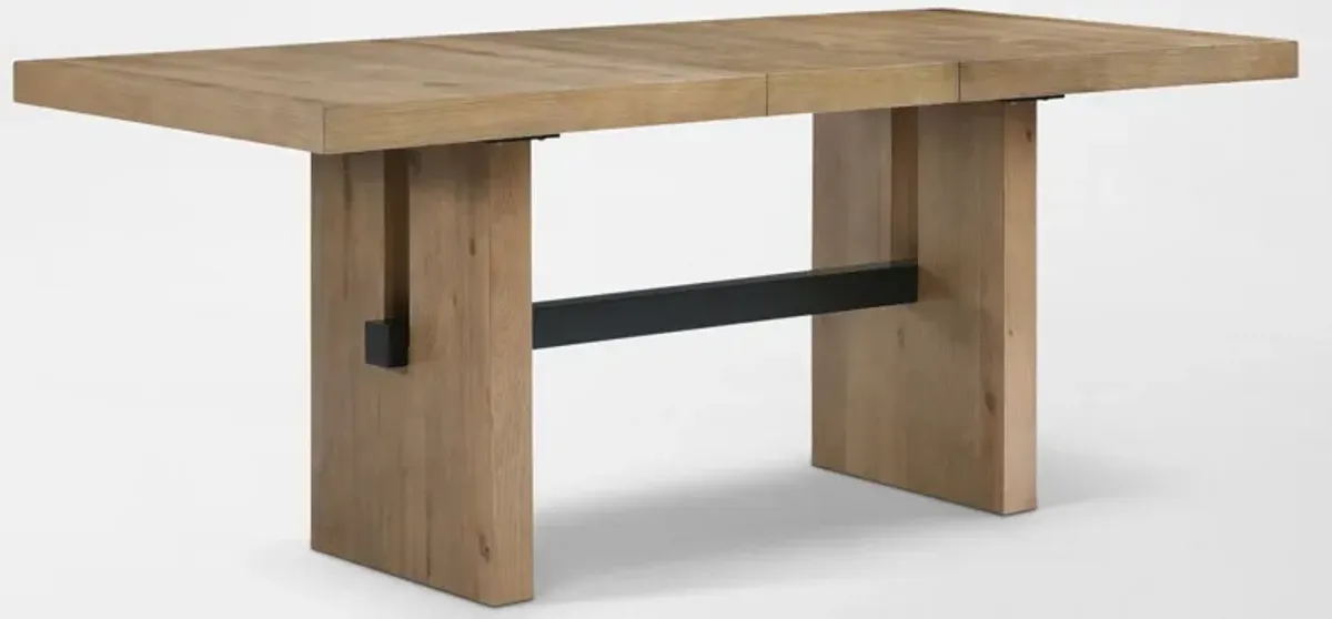 Auburn Counter-Height Dining Table and 6 Spindle-Back Stools - White/Natural Legs