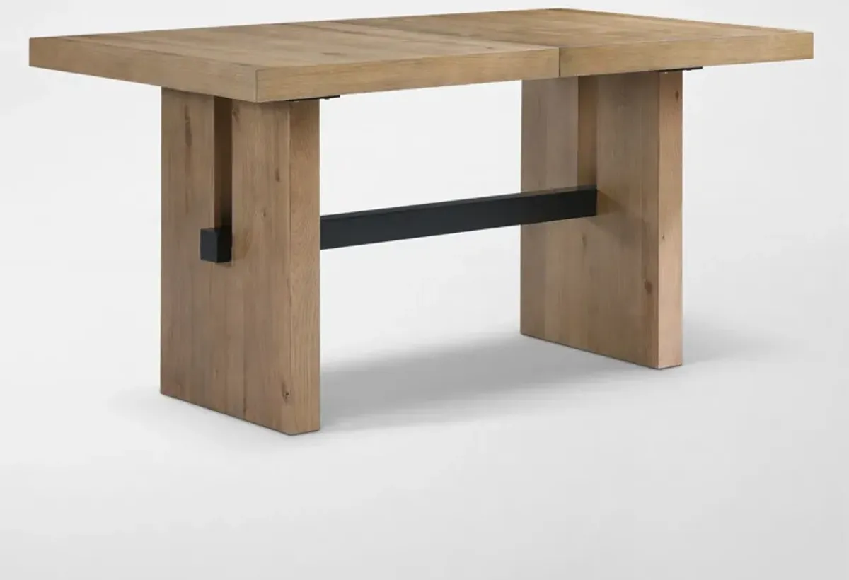 Auburn Counter-Height Dining Table and 6 Spindle-Back Stools - White/Natural Legs