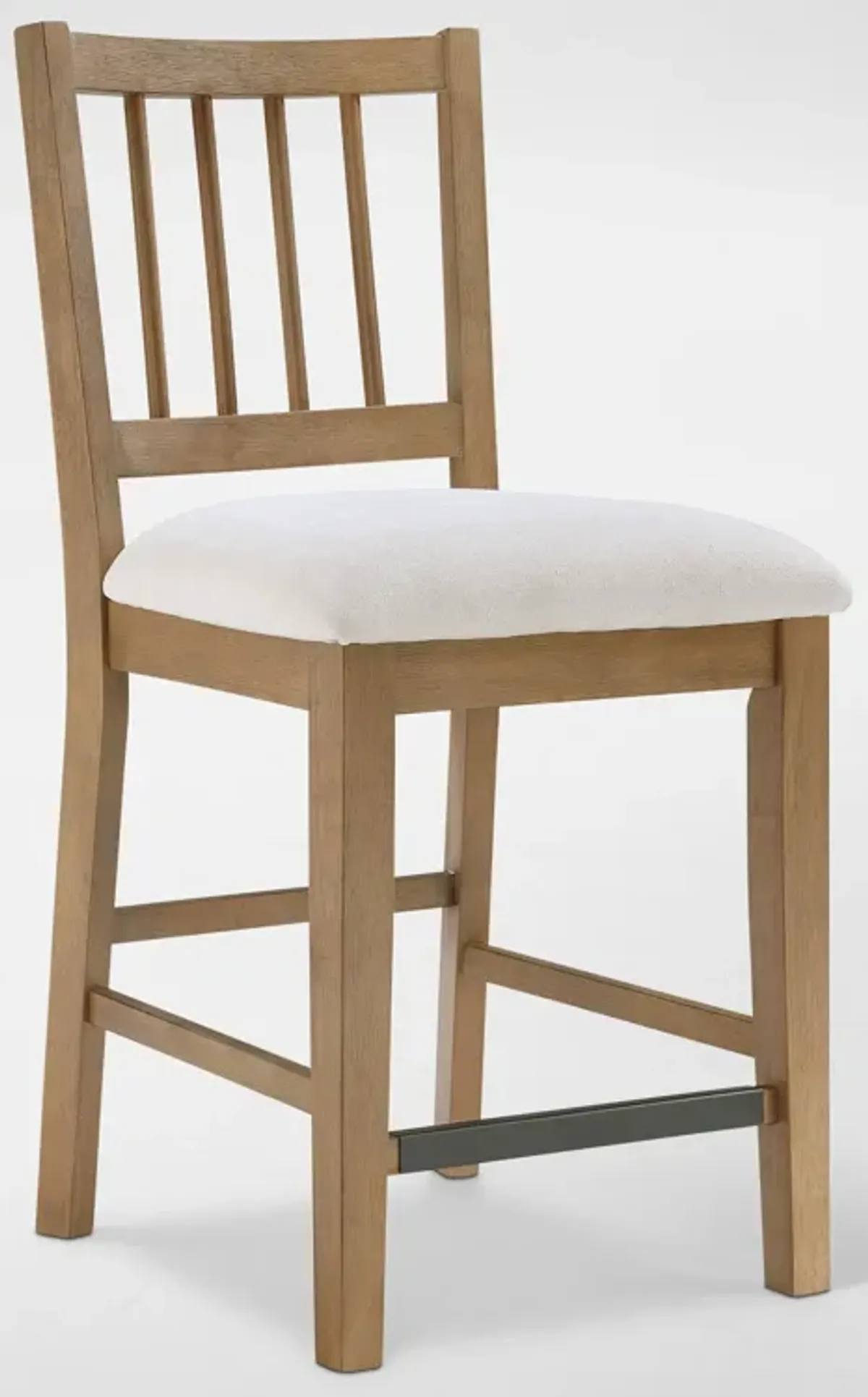 Auburn Counter-Height Dining Table and 6 Spindle-Back Stools - White/Natural Legs
