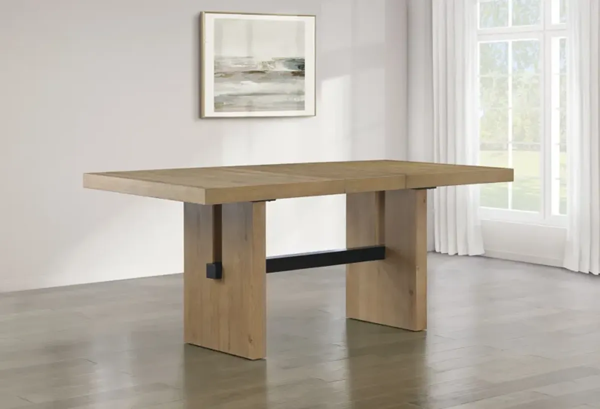 Auburn Counter-Height Dining Table and 6 Spindle-Back Stools - White/Natural Legs
