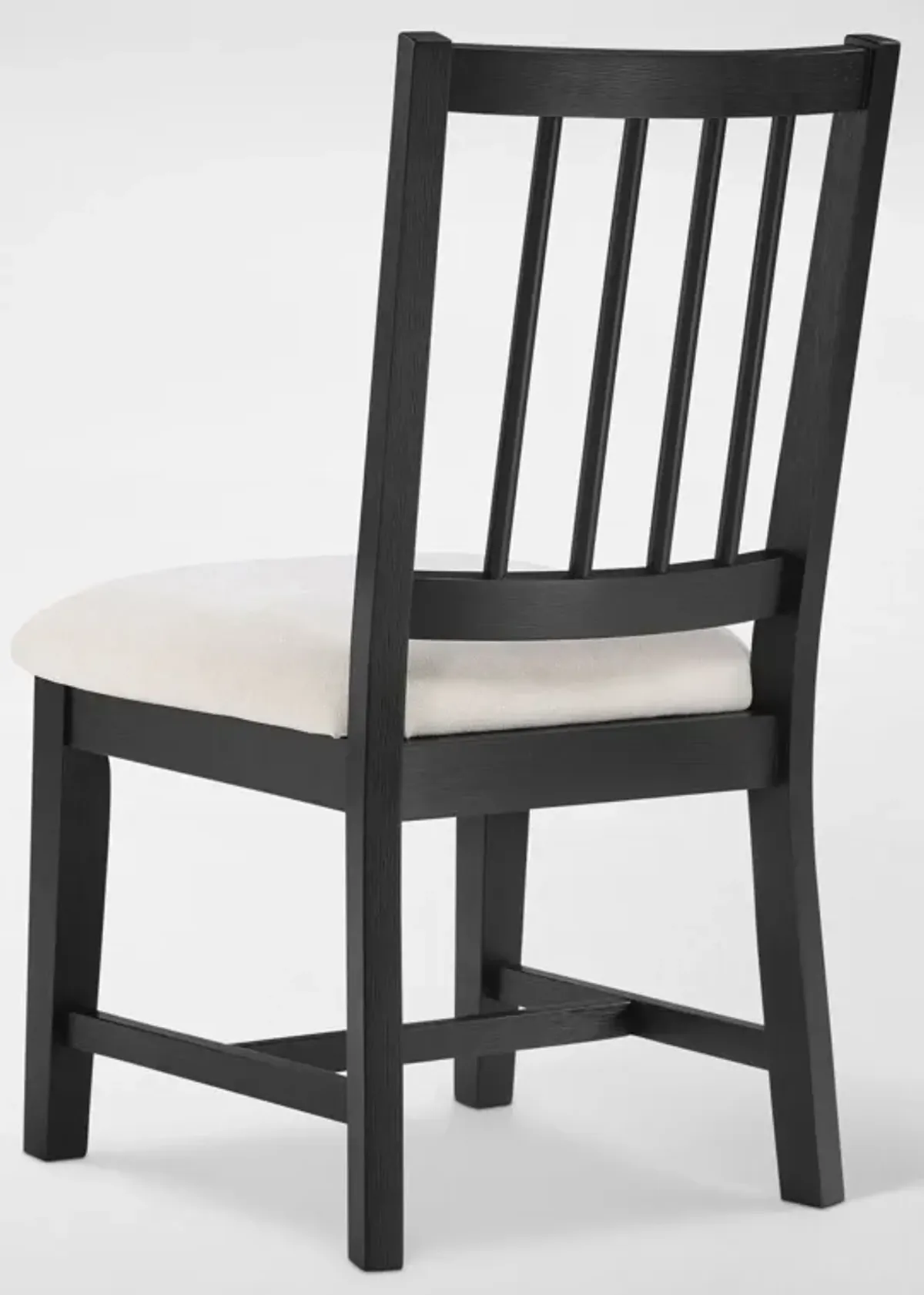 Auburn Dining Table and 4 Spindle-Back Dining Chairs - White/Black Legs
