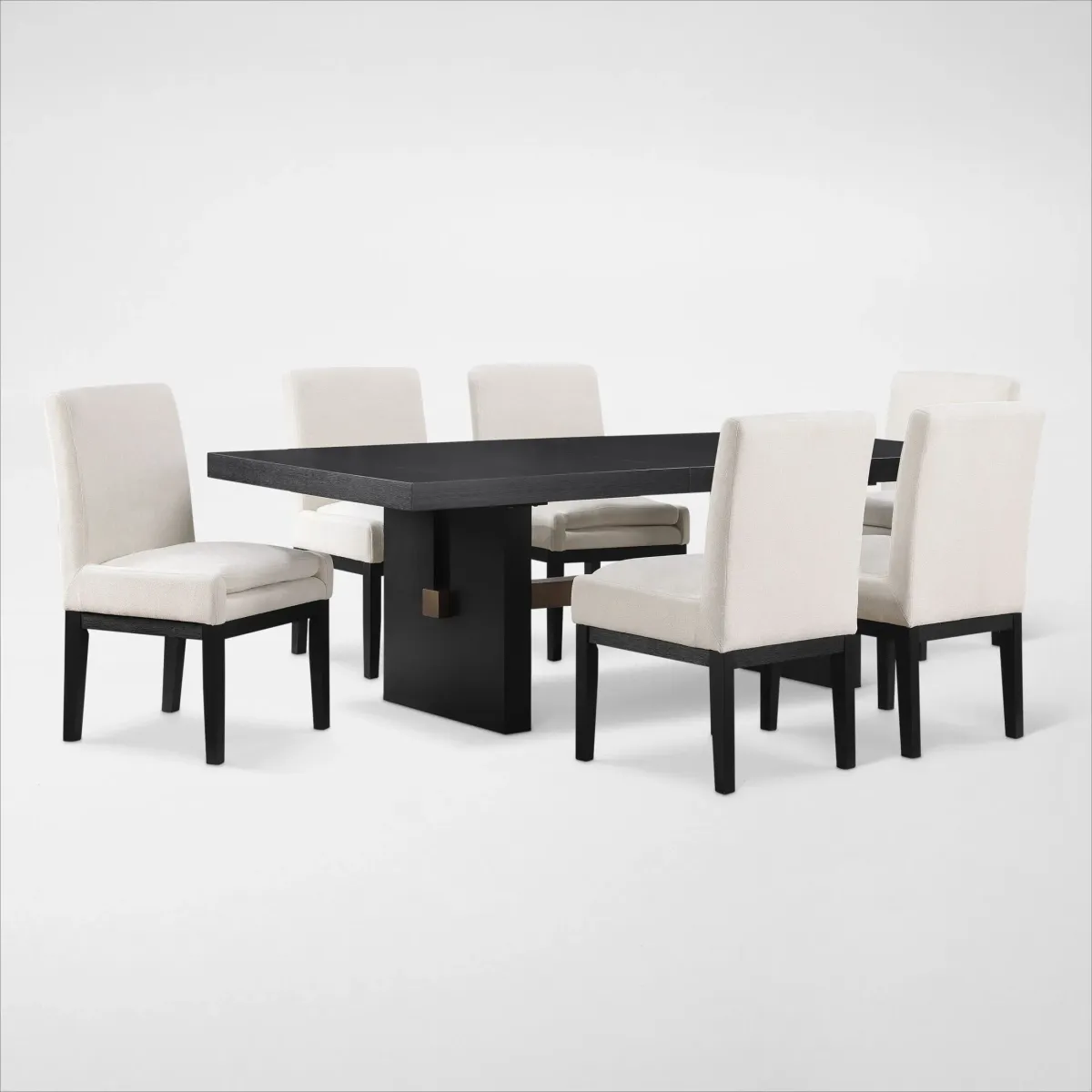 Auburn Dining Table and 6 Host Chairs - Black