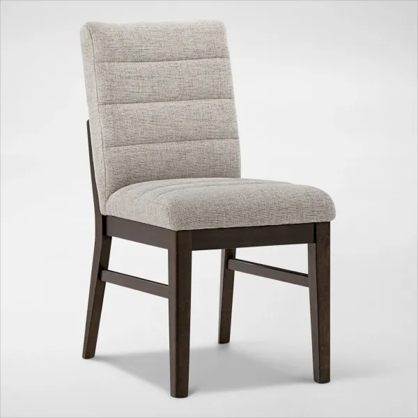 Boca Upholstered Dining Chair - Boca Brown - Wood Legs