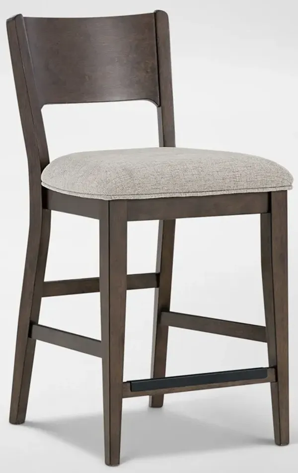 Boca Counter-Height Stool - Boca Brown - Wood Legs