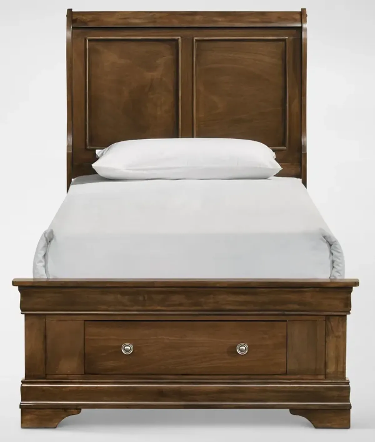 Louis 5-Piece Storage Bedroom Set with Dresser and Mirror - Twin