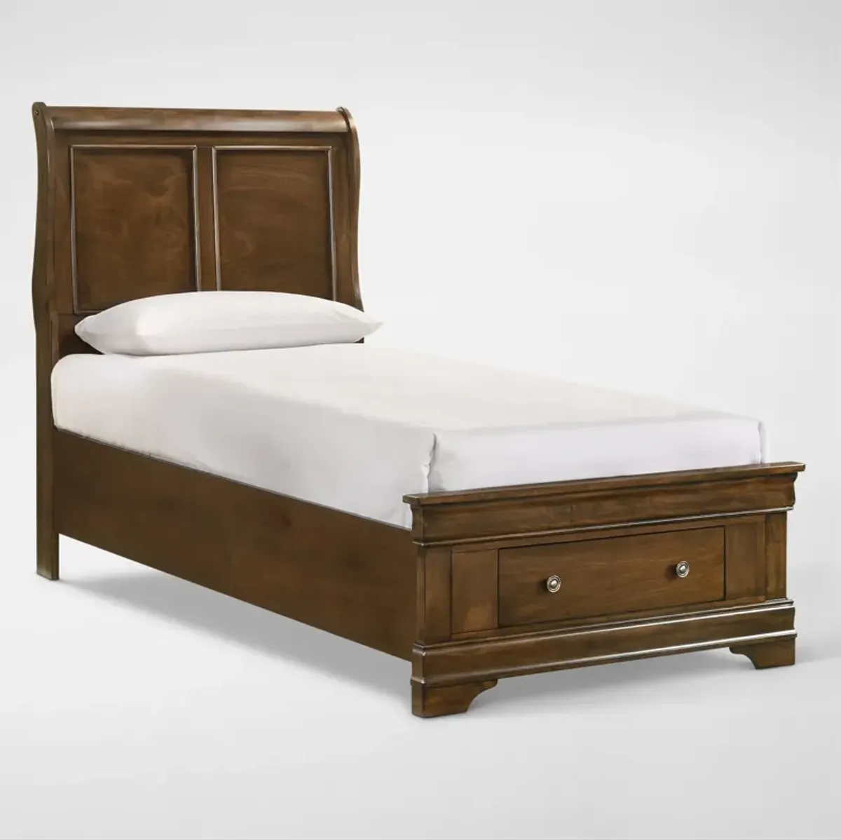 Louis 5-Piece Storage Bedroom Set with Dresser and Mirror - Twin