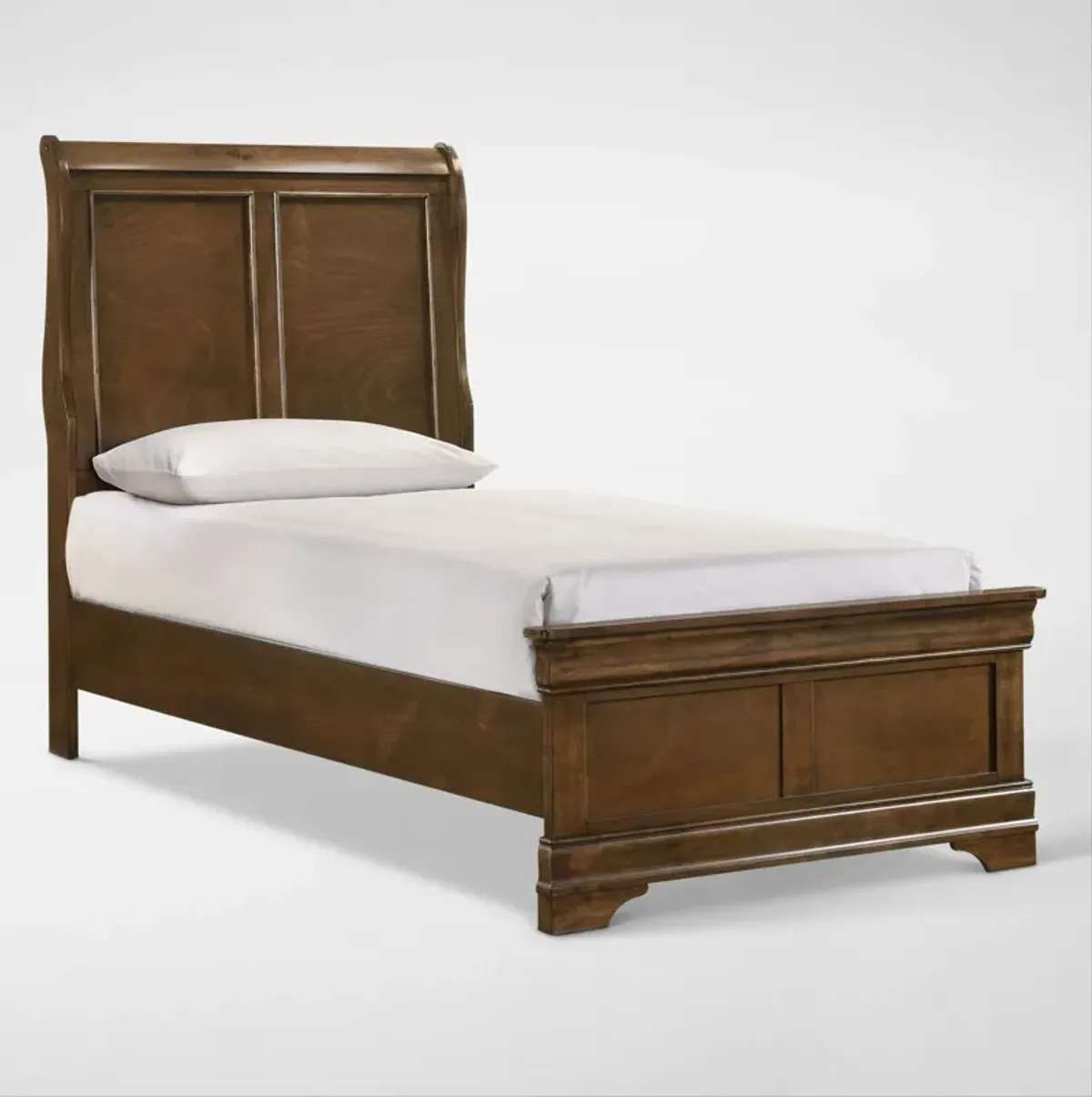 Louis 5-Piece Panel Bedroom Set with Dresser and Mirror - Twin