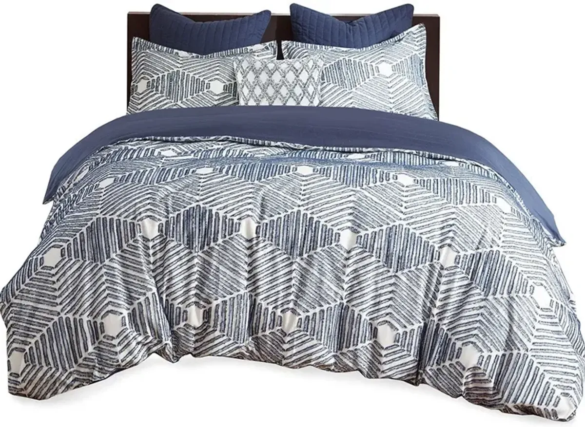 Draven Full/Queen Comforter Set - Navy