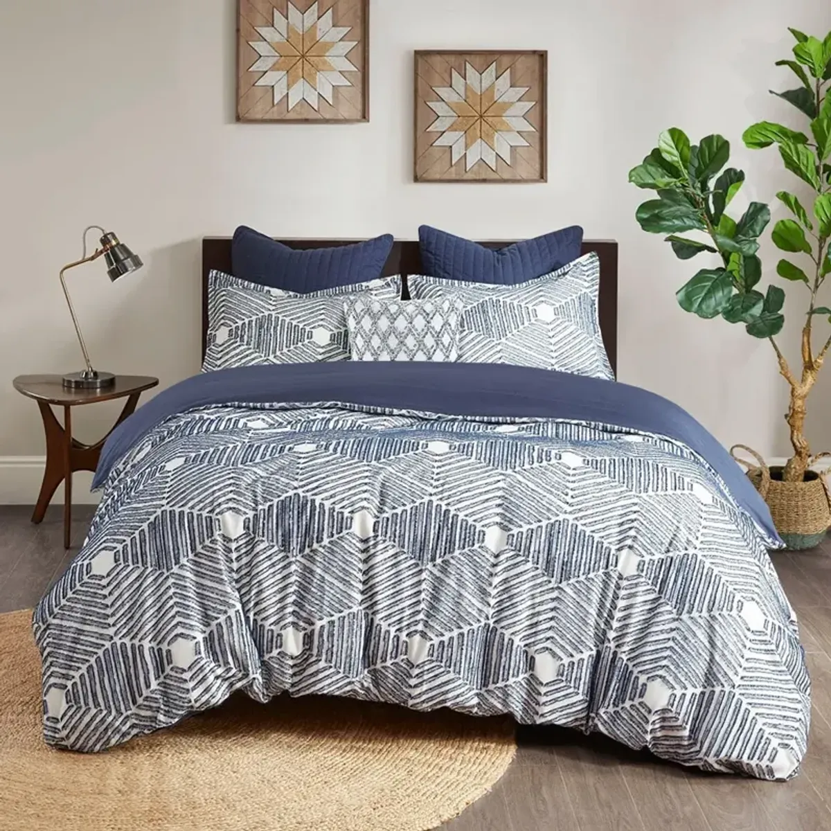 Draven Full/Queen Comforter Set - Navy