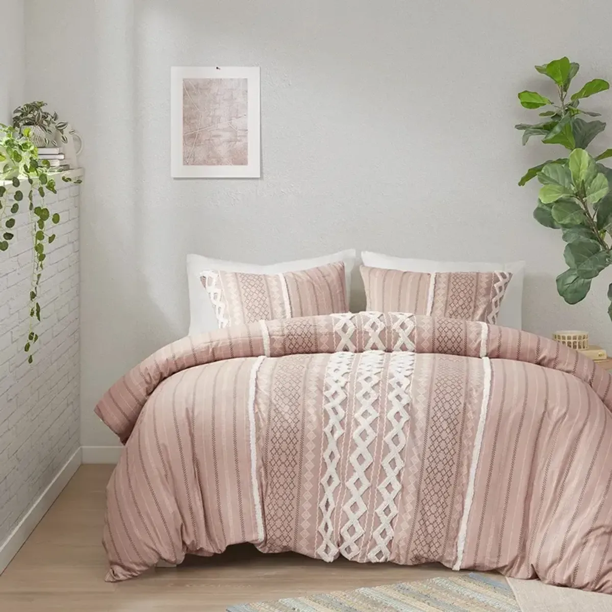 Kashton Full/Queen Comforter Set - Blush