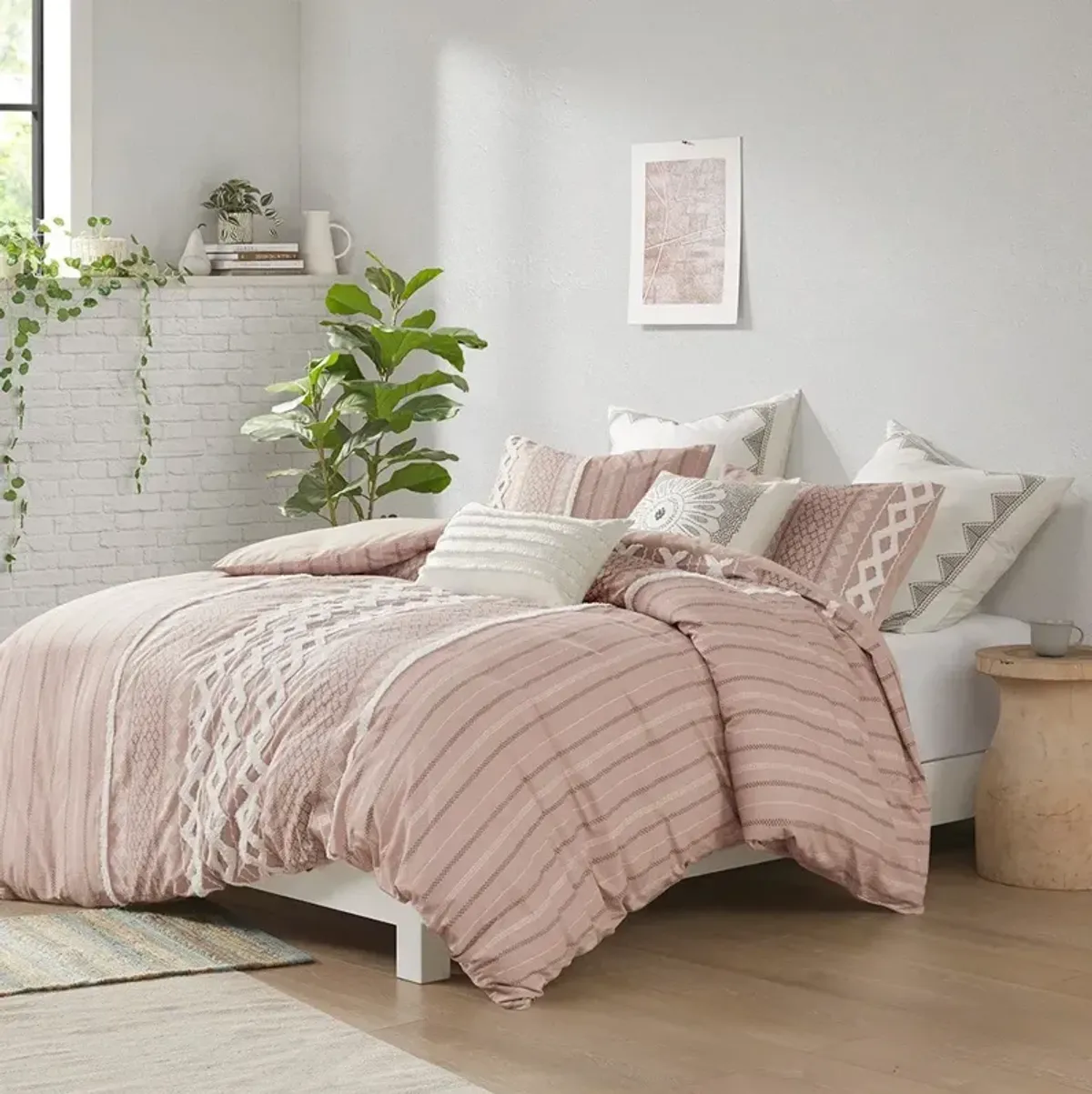 Kashton Full/Queen Comforter Set - Blush