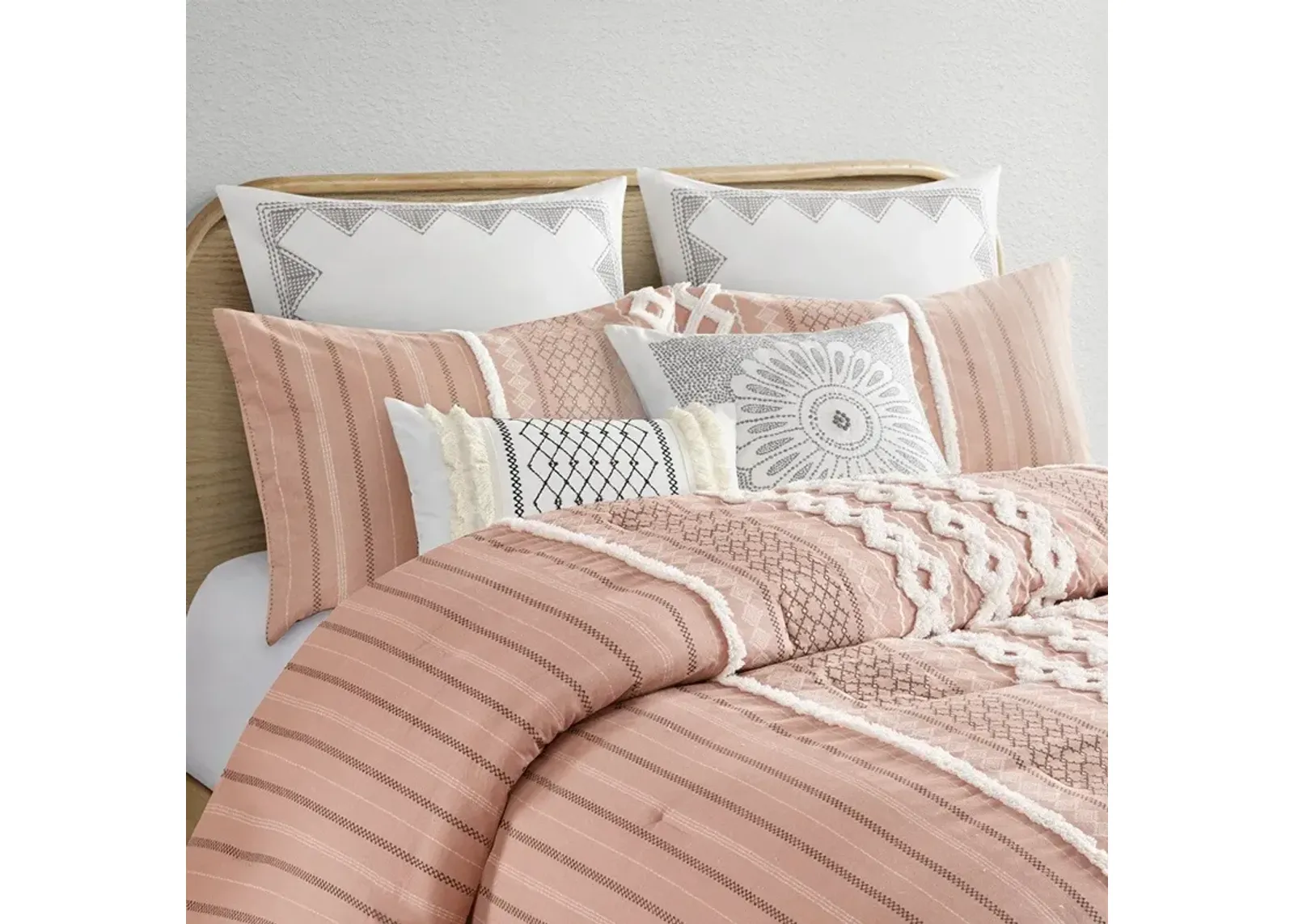 Kashton King/California King Comforter Set - Blush