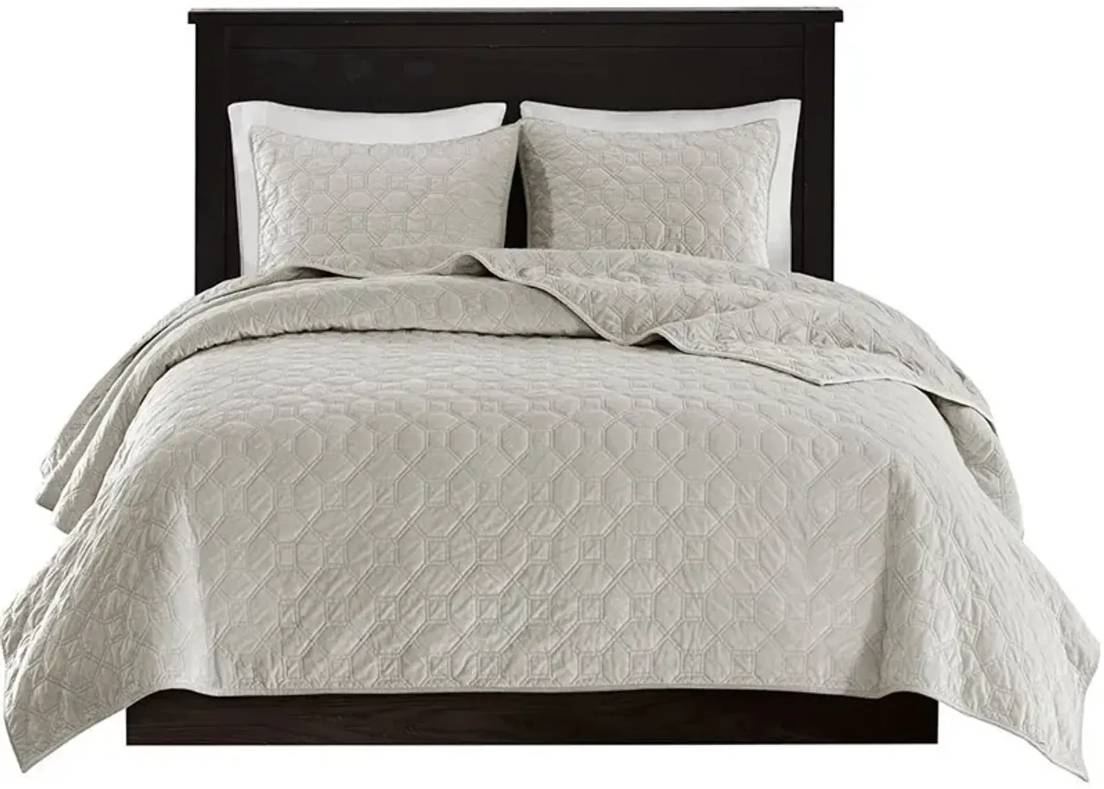 Coraline Full/Queen Quilt Set - Ivory