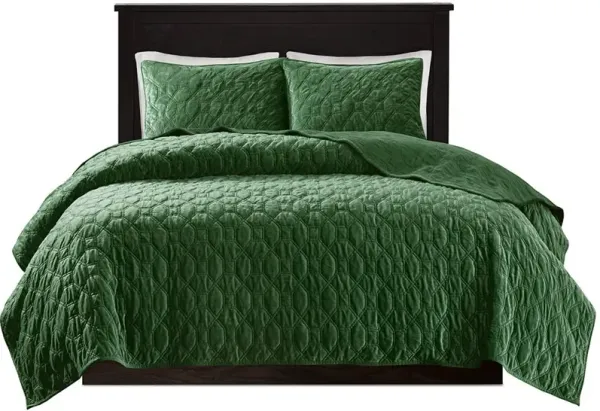 Coraline King/California King Quilt Set - Green