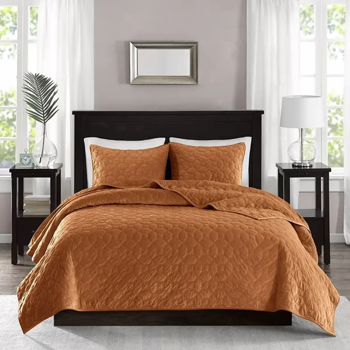 Coraline Full/Queen Quilt Set - Rust