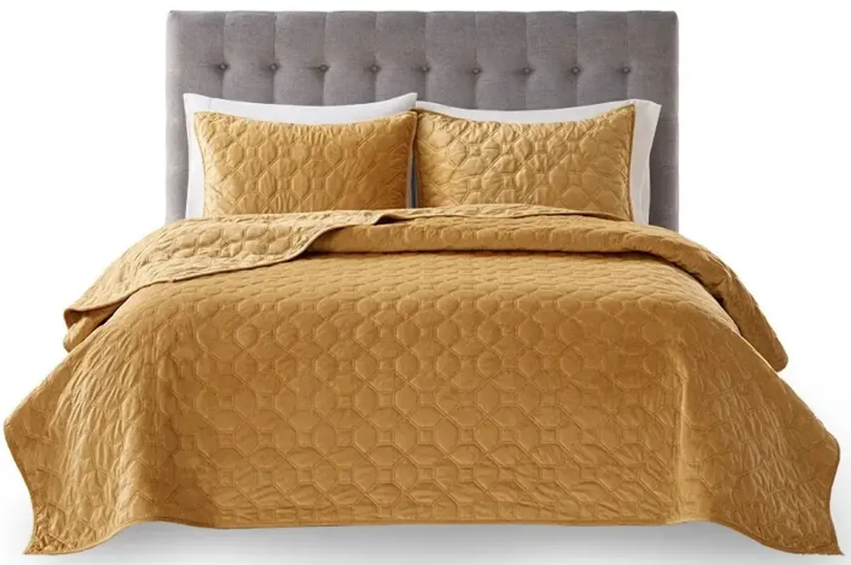 Coraline King/California King Quilt Set - Mustard