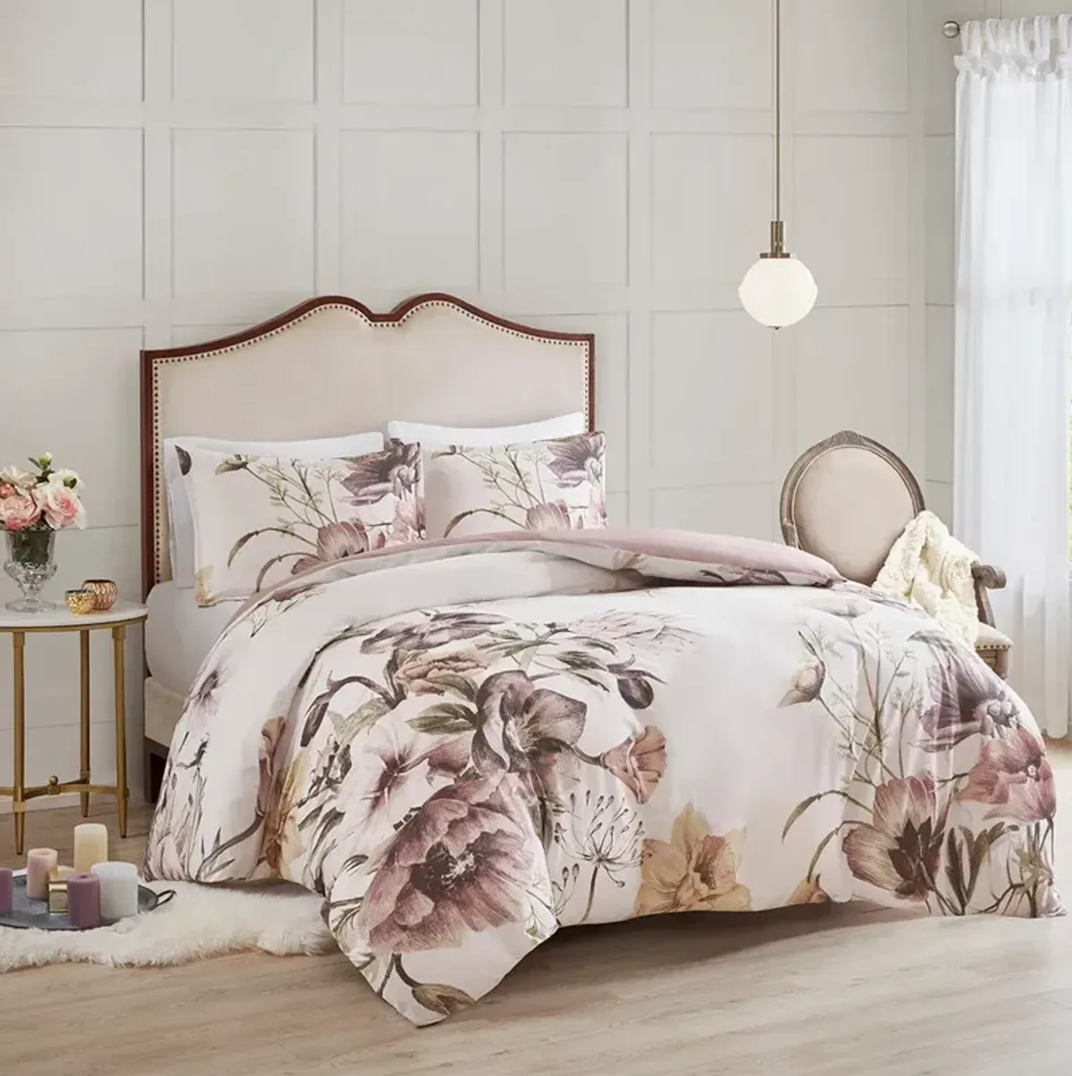 Davina Full/Queen Duvet Cover Set - Blush