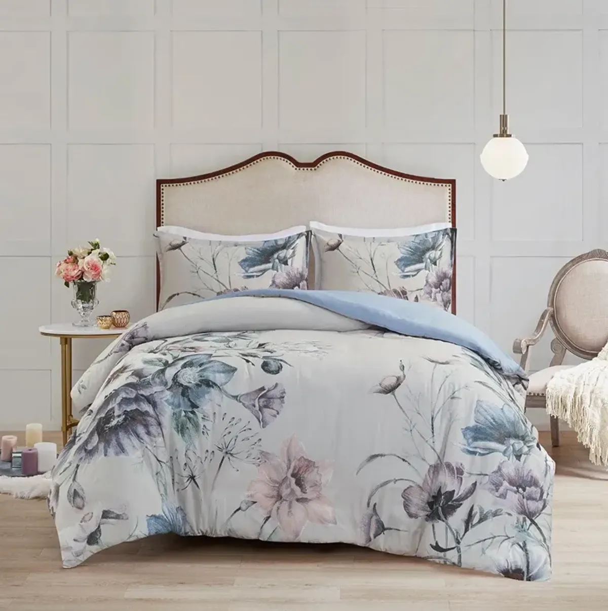 Davina King/California King Duvet Cover Set - Blue