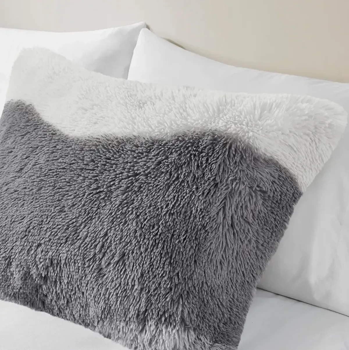 Makenna Twin/Twin XL Faux Fur Comforter Set - Gray