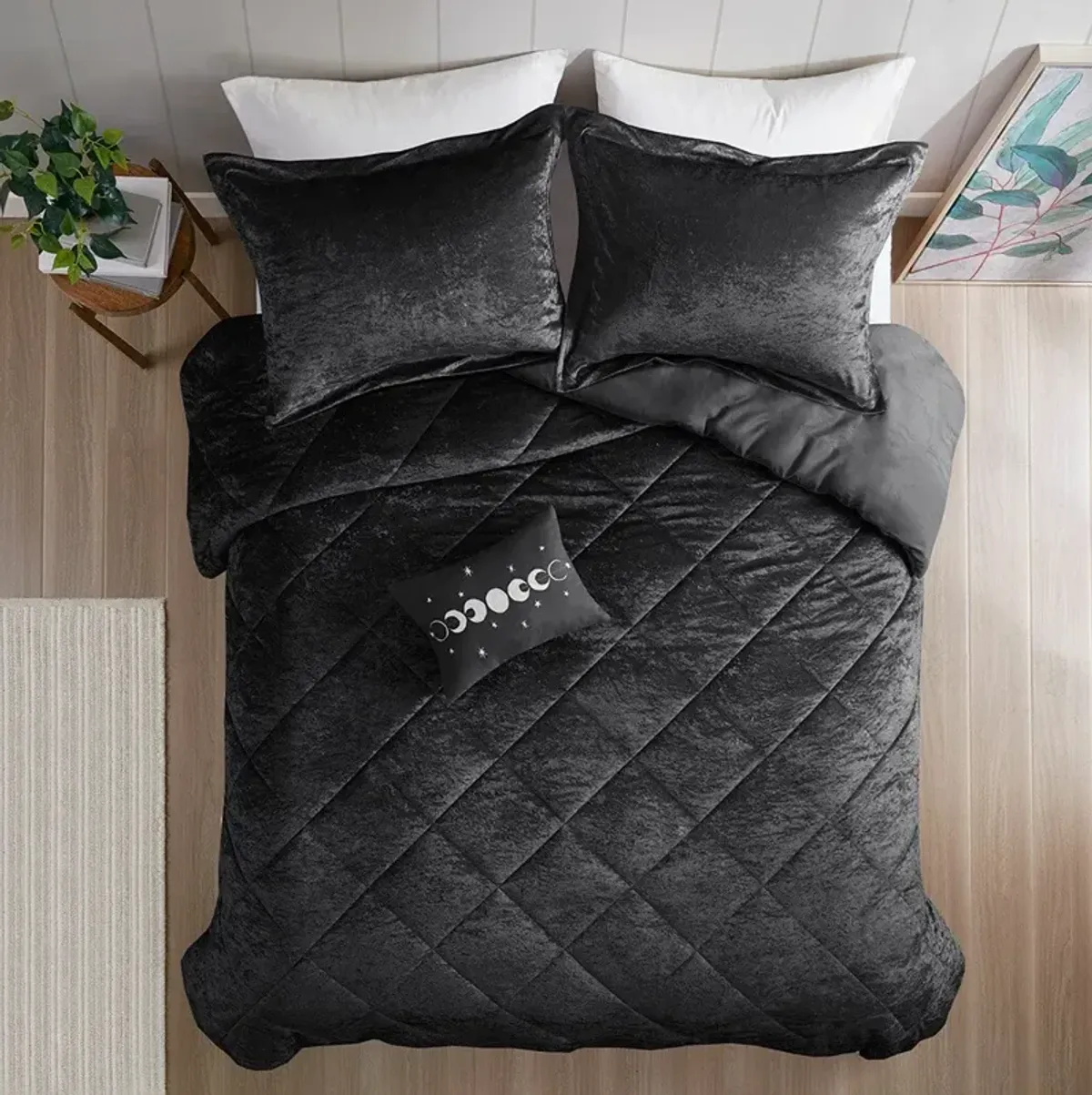 Briella Full/Queen Duvet Cover Set - Black