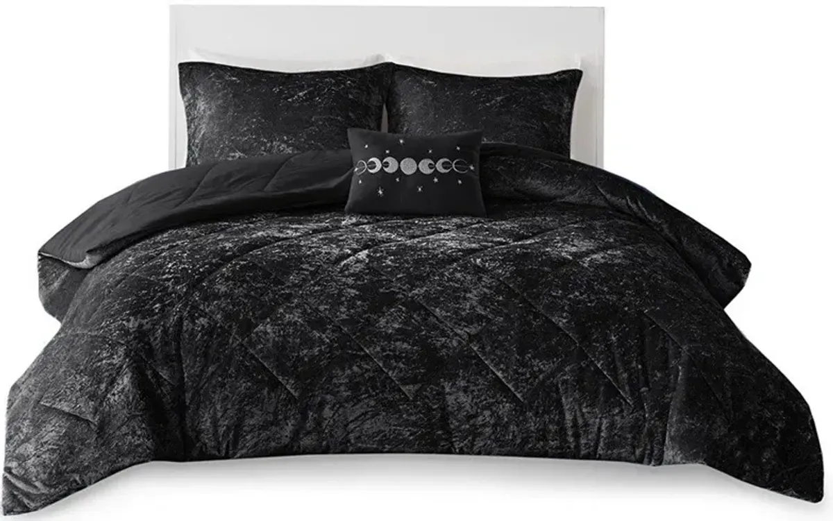 Briella Full/Queen Duvet Cover Set - Black