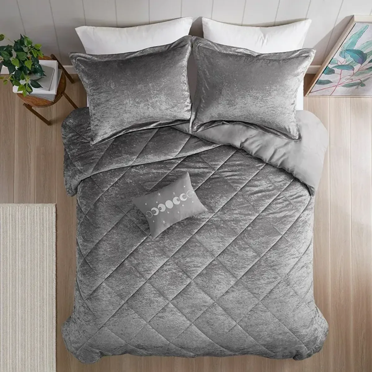 Briella King/California King Duvet Cover Set - Gray