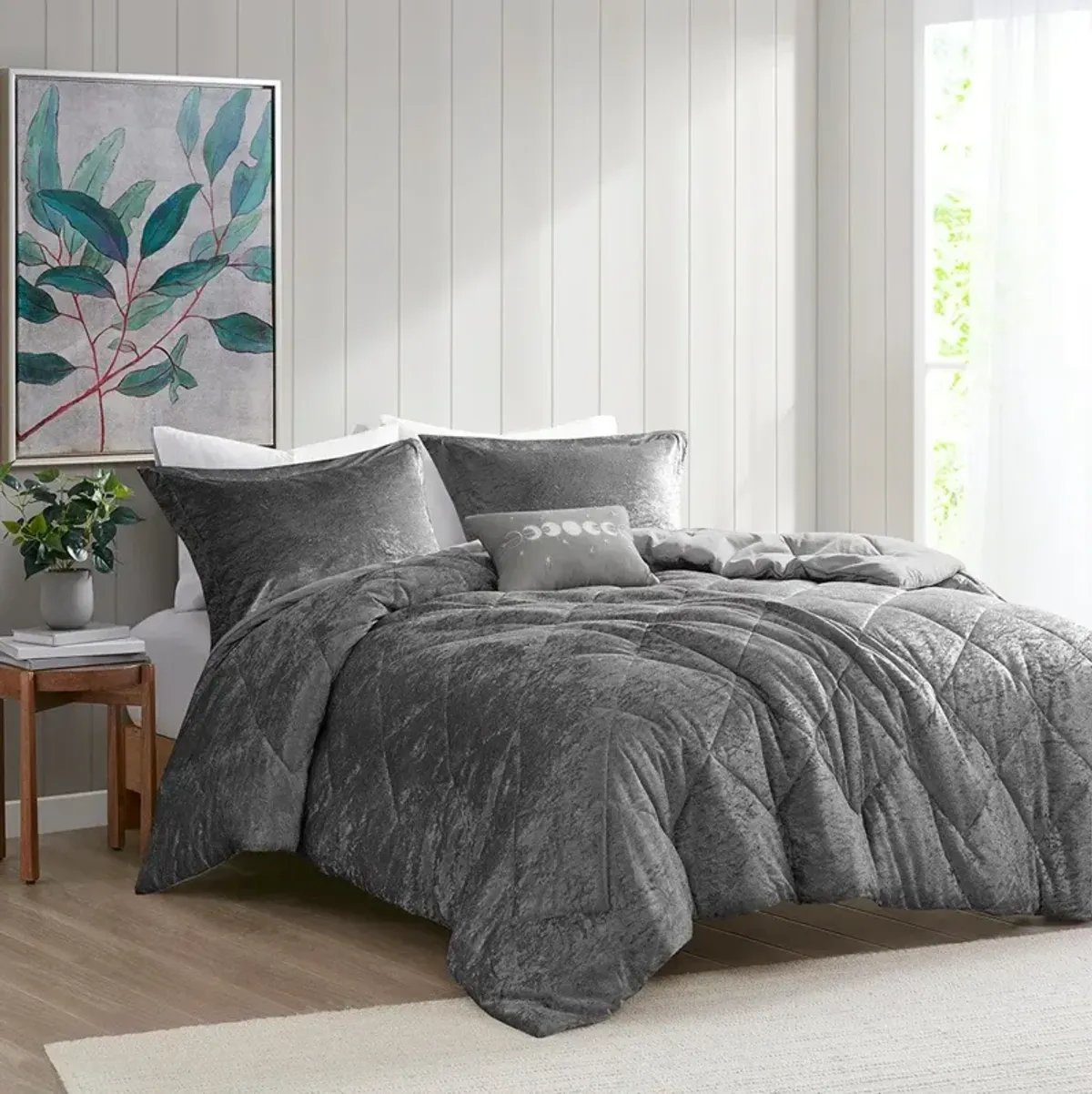 Briella King/California King Duvet Cover Set - Gray