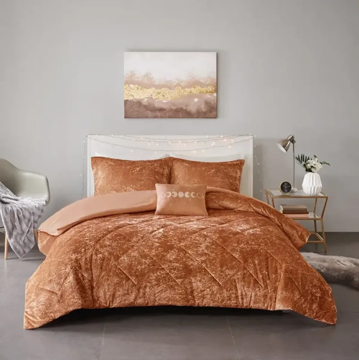 Briella Full/Queen Duvet Cover Set - Rust