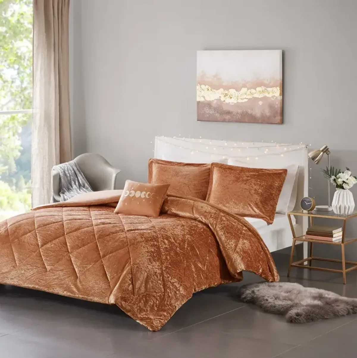 Briella Full/Queen Duvet Cover Set - Rust