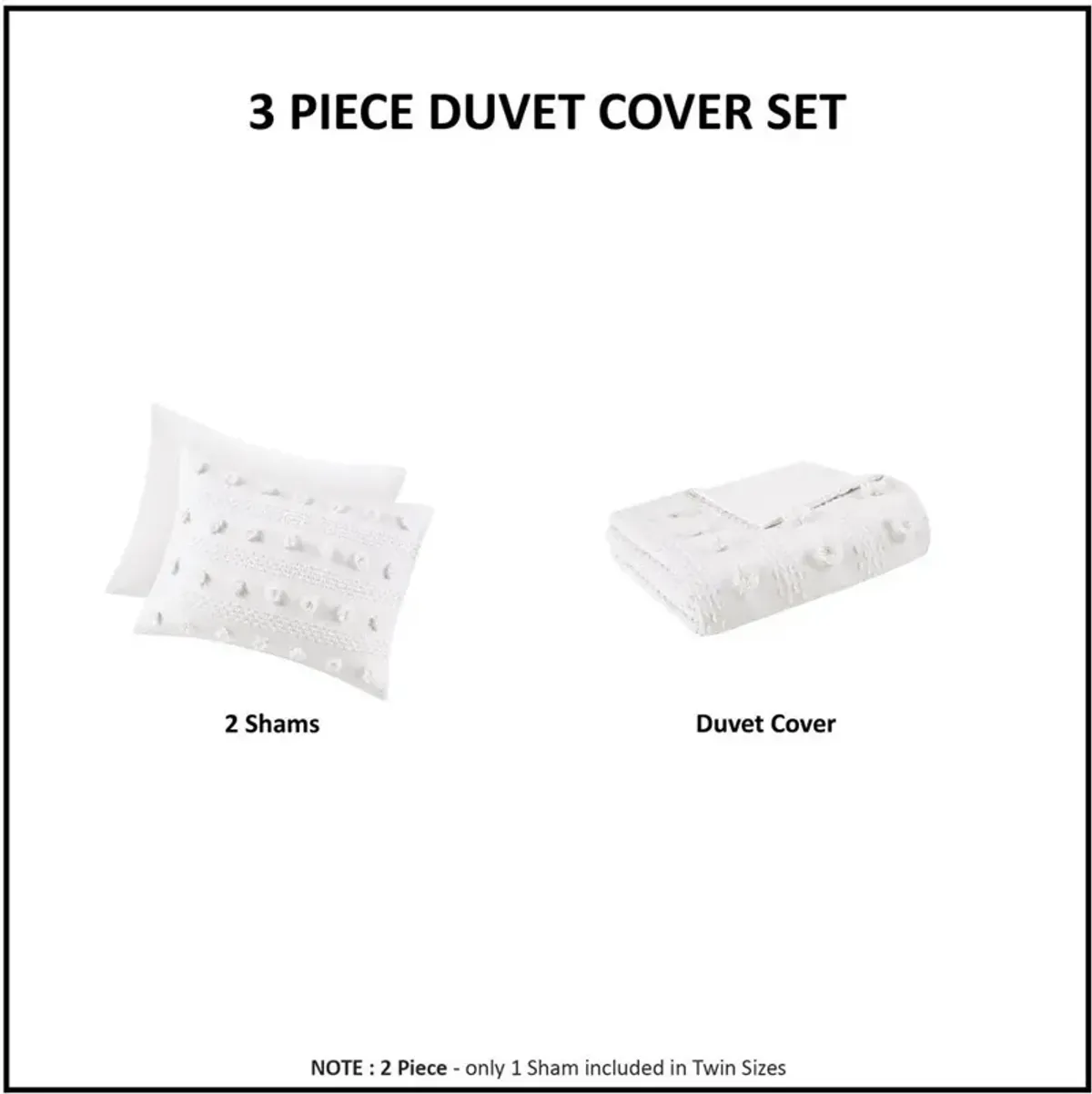 Kamila Full/Queen Duvet Cover Set - Ivory