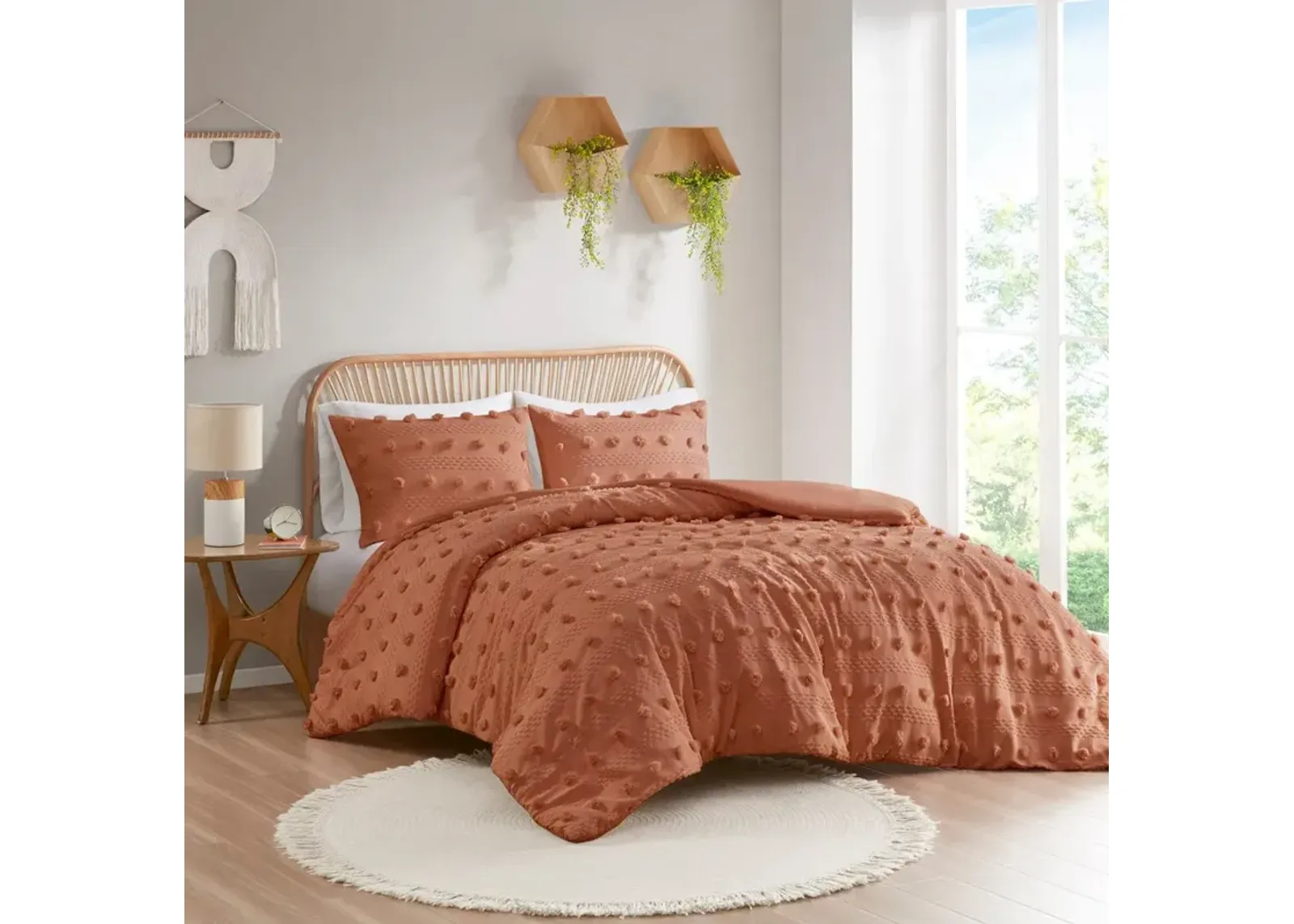 Kamila Twin/Twin XL Duvet Cover Set - Rust