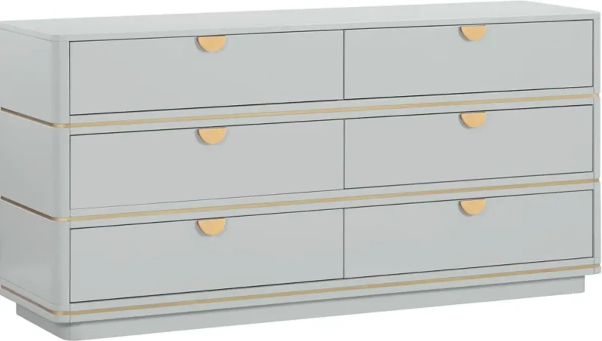 Melina 6-Drawer Dresser - Gray