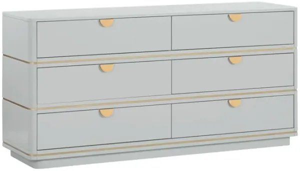 Melina 6-Drawer Dresser - Gray