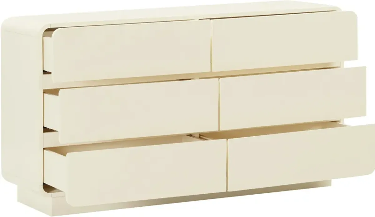 Veria 6-Drawer Dresser - Cream