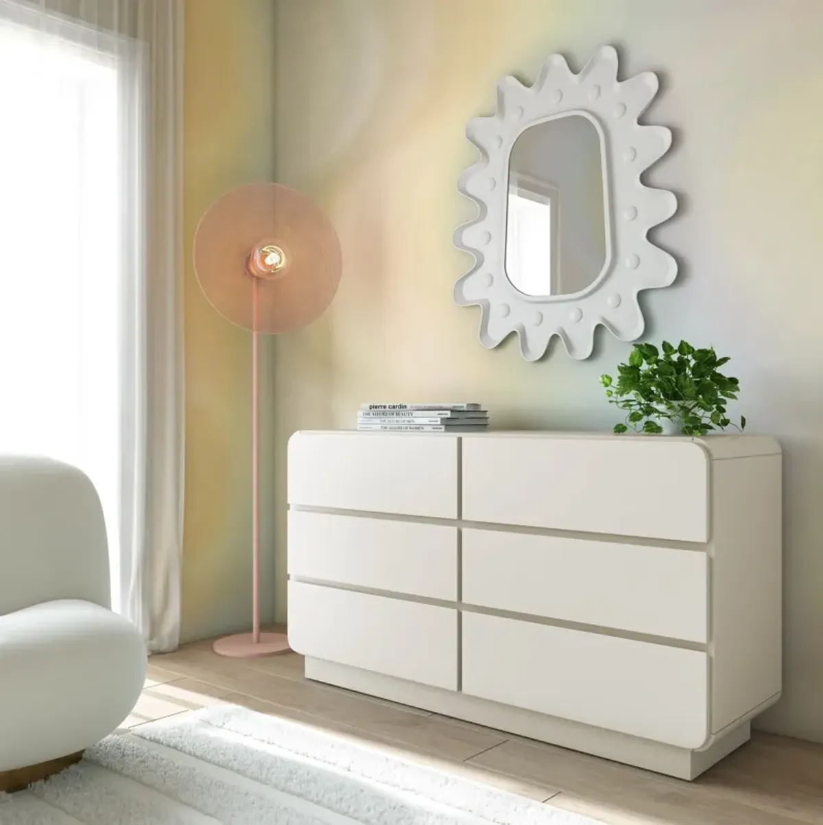 Veria 6-Drawer Dresser - Cream