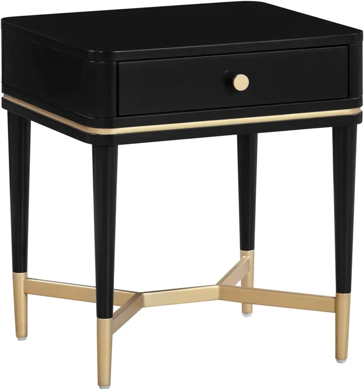 Melina 1-Drawer Nightstand - Black