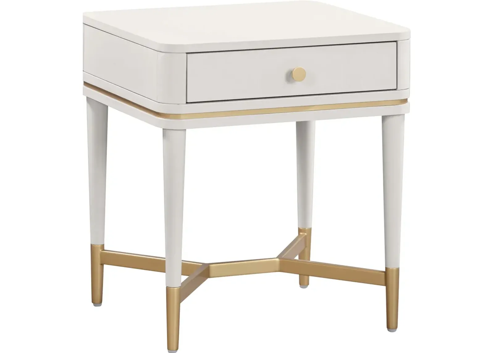 Melina 1-Drawer Nightstand - Cream