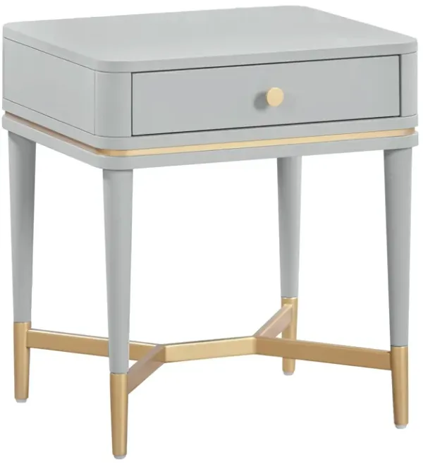 Melina 1-Drawer Nightstand - Gray