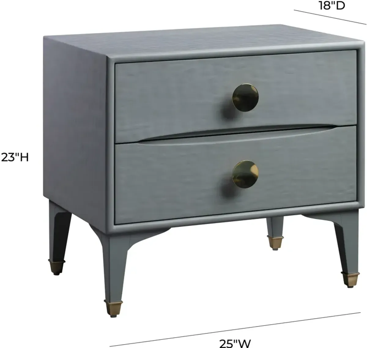 Heather 2-Drawer Nightstand - Gray
