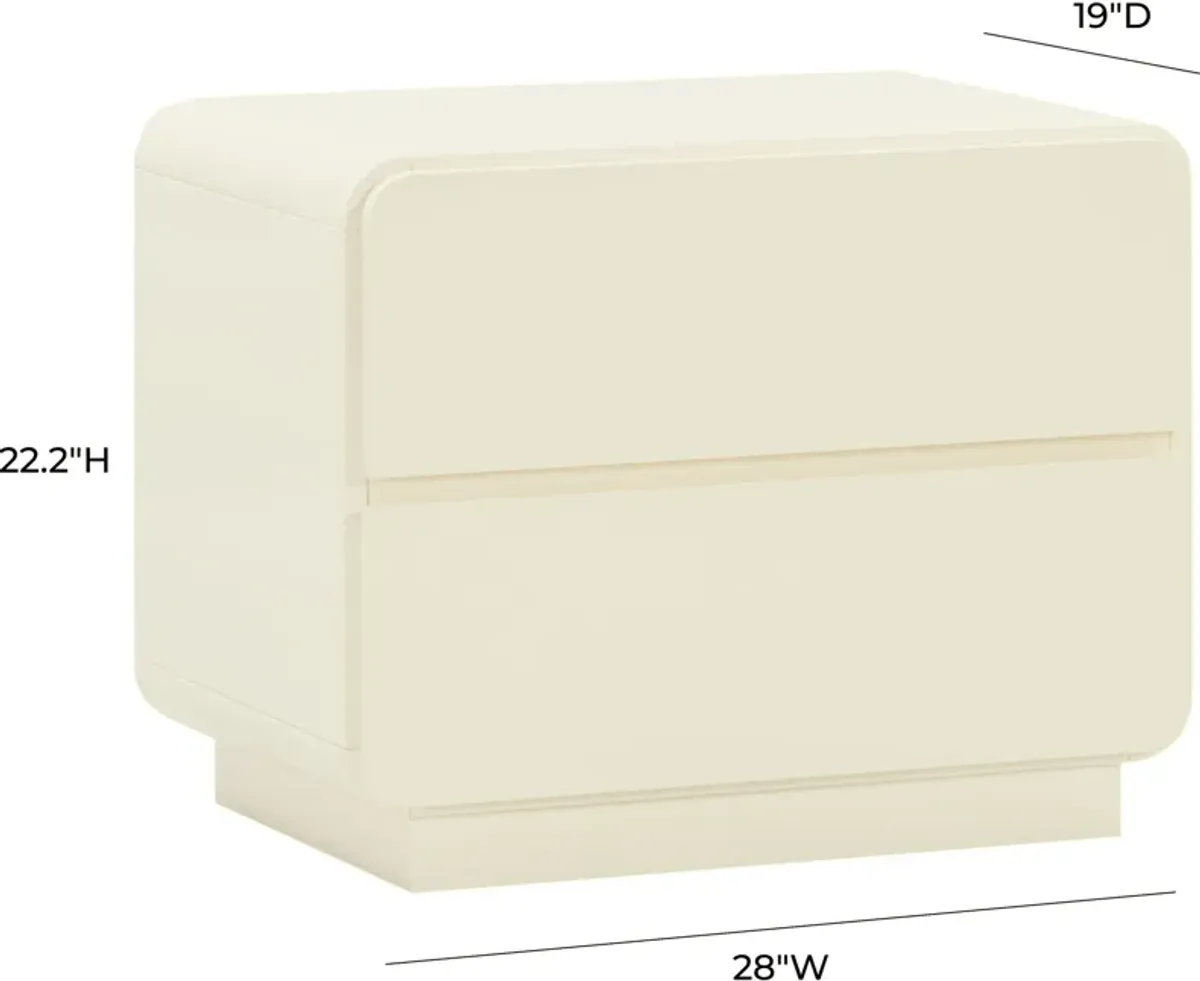 Veria 2-Drawer Nightstand - Cream