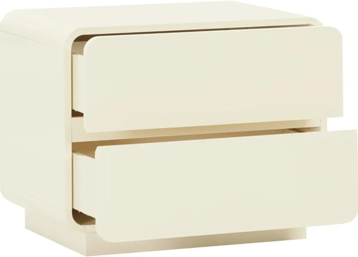 Veria 2-Drawer Nightstand - Cream