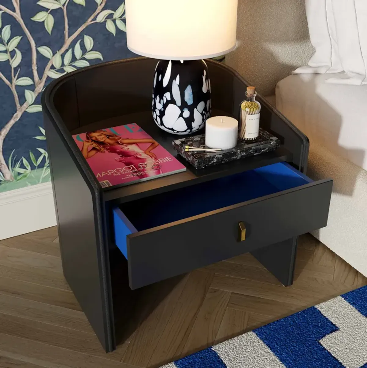 Terran 1-Drawer Nightstand - Black