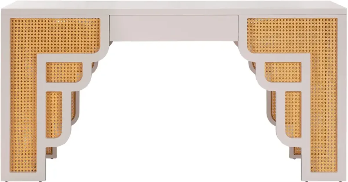 Rue Executive Desk - Cream/Natural