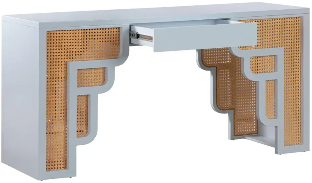 Rue Executive Desk - Blue/Natural
