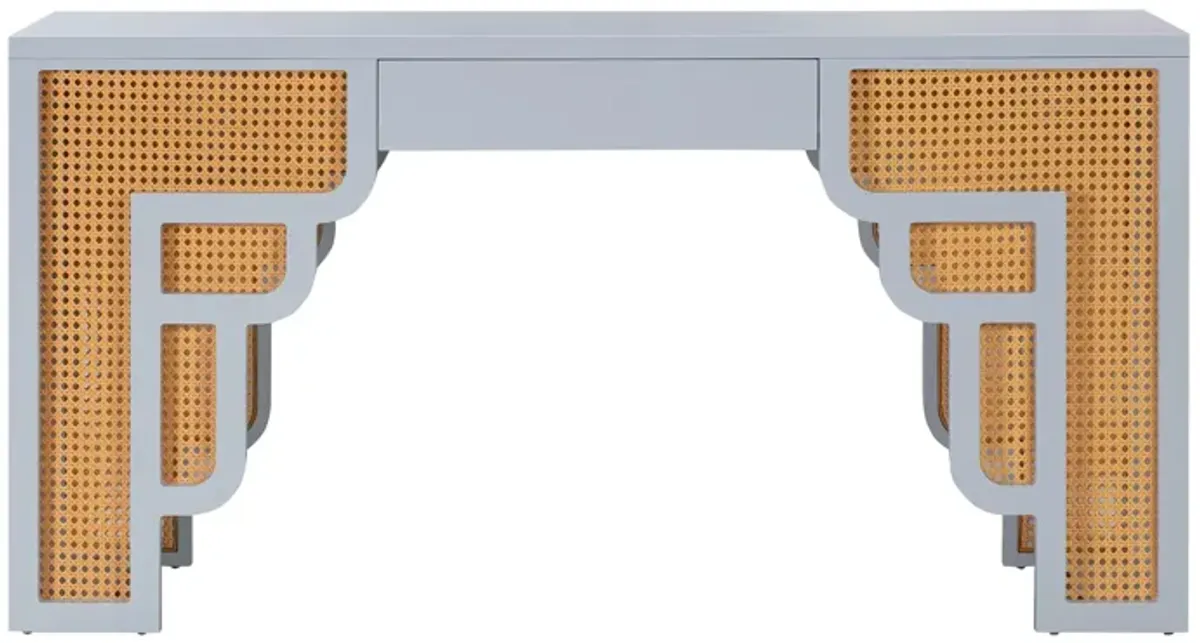 Rue Executive Desk - Blue/Natural